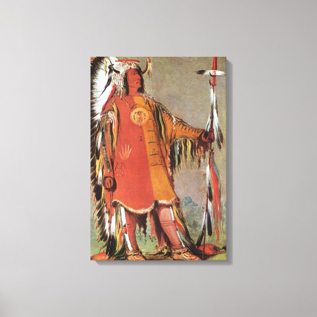 Portait of Indian Chief Mato-Tope by George Catlin Canvas Print (Front)