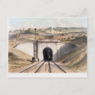 Portal of Brunel's box tunnel near Bath Postcard