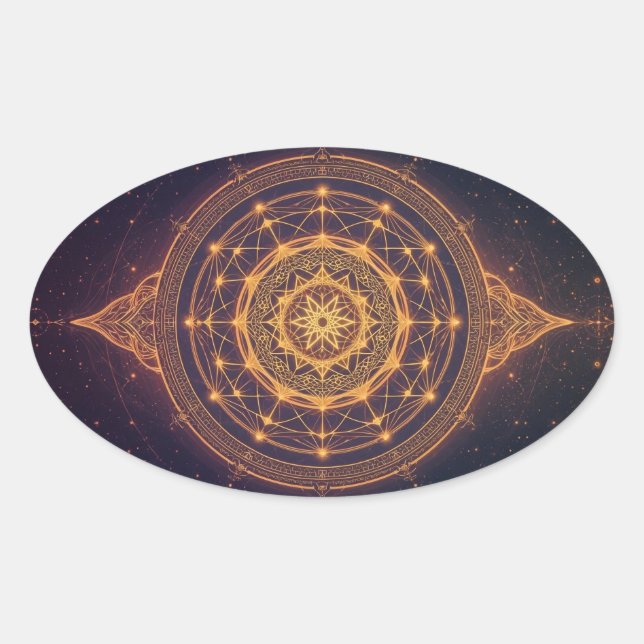 Portal of the Infinite Light – A Sacred Mandala Oval Sticker (Front)