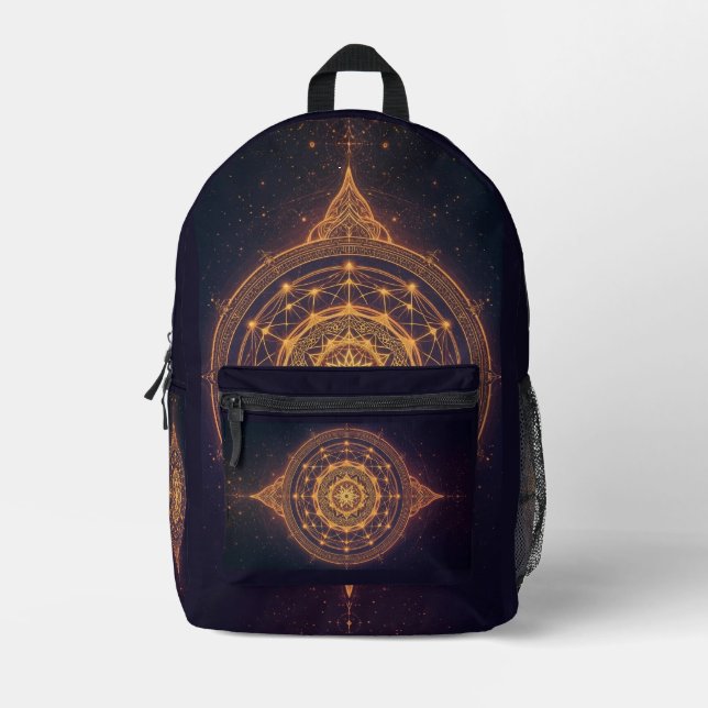 Portal of the Infinite Light – A Sacred Mandala Printed Backpack (Front)