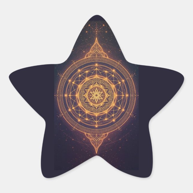 Portal of the Infinite Light – A Sacred Mandala Star Sticker (Front)