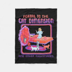 Portal To The Cat Dimension Funny Cat Kitten Lover Fleece Blanket