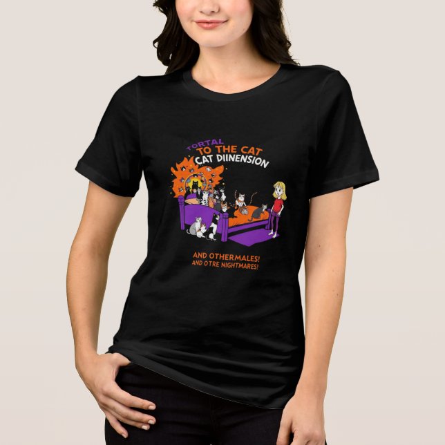 Portal to the Cat Dimension: Funny Chaos Cat Tee (Front)