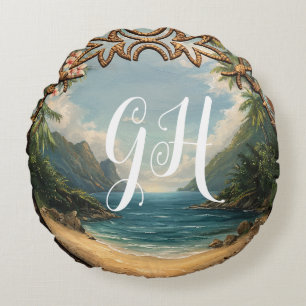 Portal To The Tropics Round Pillow