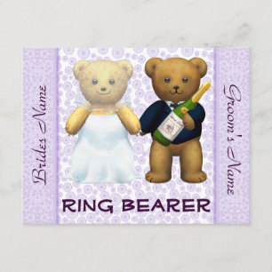 Porte-anneau - Faire-part de mariage aux ours en p
