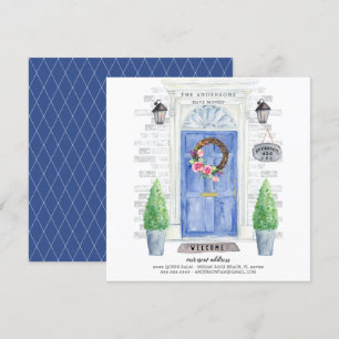 Porte avant bleue Faire-part de déplacement