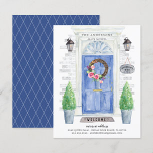 Porte avant bleue Faire-part de déplacement