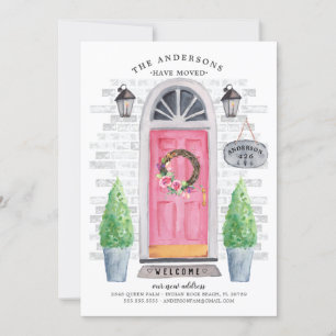 Porte avant rose Faire-part de déplacement