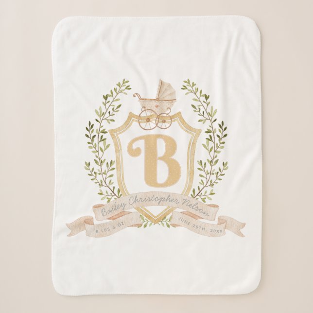 Porte bébé Monogramme "B" Pépinière Couverture béb (Devant)