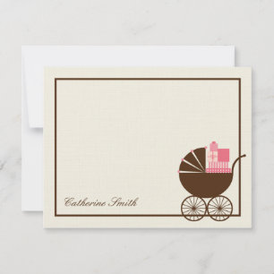 Porte bébé sucré Carte de remerciements - rose