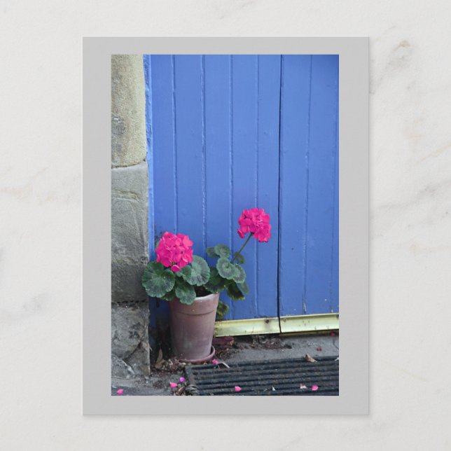 Porte bleue dans la carte postale de Culross (Devant)