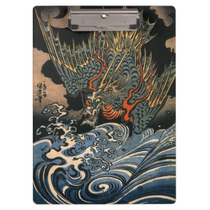 Porte-bloc 海龍, 国芳, dragon de mer, Kuniyoshi, Ukiyo-e