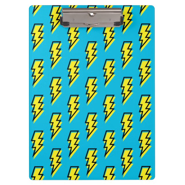 Porte-bloc 1980/1990 Neon Blue Yellow Lightning Motif (Devant)