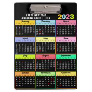 Porte-bloc 2023-2026 Calendrier Minimaliste Moderne Coloré