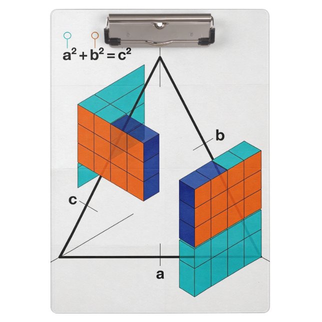 Porte-bloc 3D Pythagorean Theorem Math Clipboard (Devant)