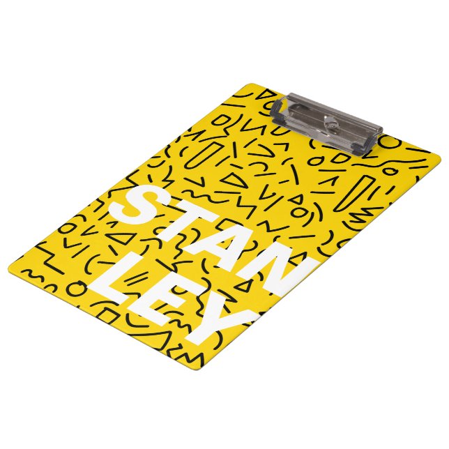 Porte-bloc 80's Forme jaune et noir et se chamailler (Incliné)