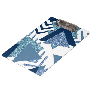 Porte-bloc 80s Luxe Abstrait   Turquoise et bleu marine