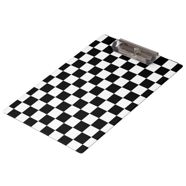 Porte-bloc à damiers carré noir et blanc (Incliné)