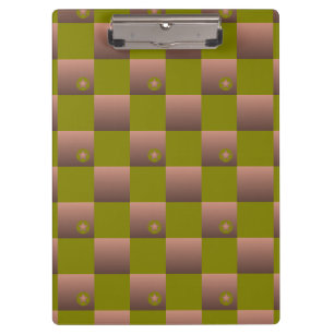 Porte-bloc à damiers motif en brun et vert olive