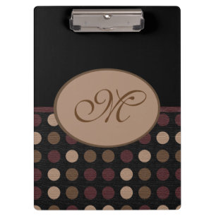 Porte-bloc à pince à pois marron noir Marsala à mo