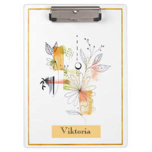 Porte-bloc Abstraction moderne Noir et orange