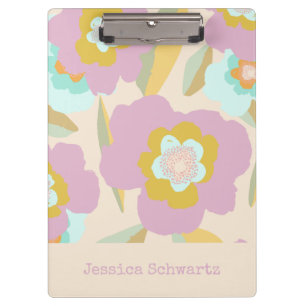 Porte-bloc Abstrait Floral Pastel Lilac Motif Personnalisé