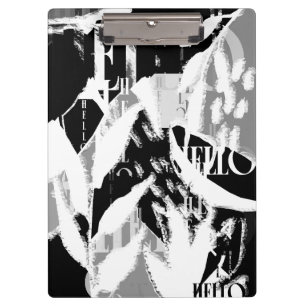 Porte-bloc Abstrait noir blanc gris