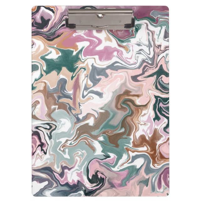 Porte-bloc Acrylique liquide vert et rose (Devant)