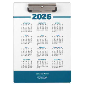 Porte-bloc Add Your Logo 2026 Business Calendar Clipboard