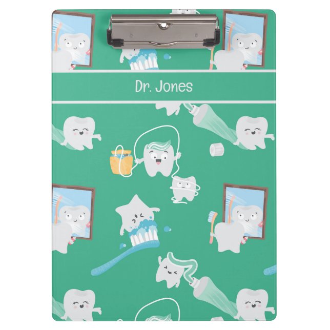 Porte-bloc Adorable Bébé Dents Bureau dentaire Dentiste (Devant)