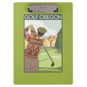Porte-bloc Affiche de Vintage voyage de scène d'OregonGolf