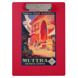 Porte-bloc Affiche de voyage de temple de Muttra Krishna