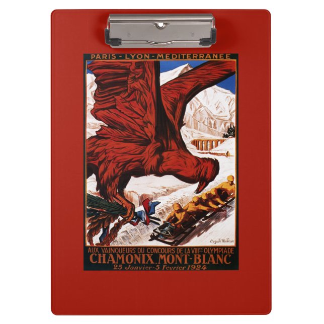 Porte-bloc Affiche olympique de 1924 jeux d'hiver (Devant)