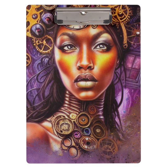 Porte-bloc Afro Steampunk Inspired Art  (Devant)