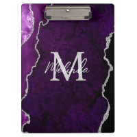 Agate de marbre violet et argenté
