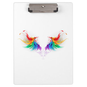 Porte-bloc Ailes fluffy arc-en-ciel