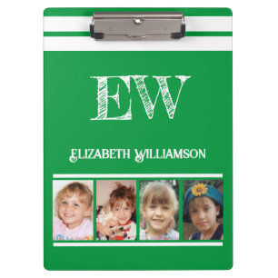 Porte-bloc Ajouter le nom des initiales 8 photos vert rouge v