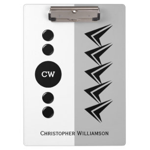 Porte-bloc Ajouter le nom des initiales blanc et gris