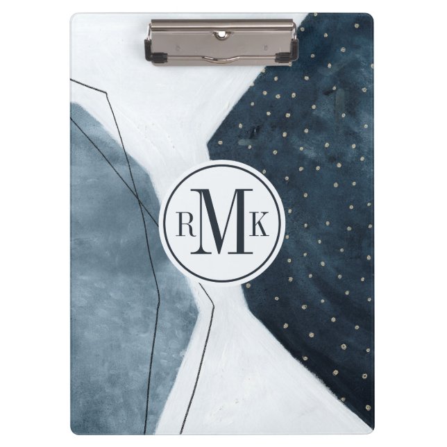 Porte-bloc Ajouter vos initiales | Abstraction adjacente (Devant)