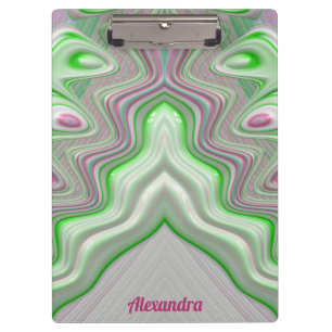 Porte-bloc ALEXANDRA ~ PASTEL 3D! Rose, Vert Blanc GLOSSY Cl