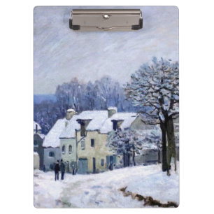 Porte-bloc Alfred Sisley - Place Chenil à Marly, Effet Neige