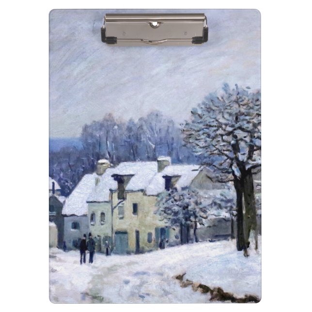 Porte-bloc Alfred Sisley - Place Chenil à Marly, Effet Neige (Devant)