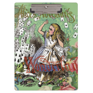 Porte-bloc alice cartes pays des merveilles