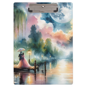 Porte-bloc Ambiance romantique Moonlight Watercolor Scène noc