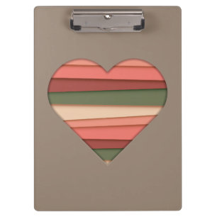 Porte-bloc Amour du coeur rayé Saint-Valentin