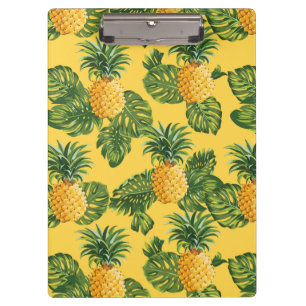 Porte-bloc Ananas et feuille tropical sur l'or