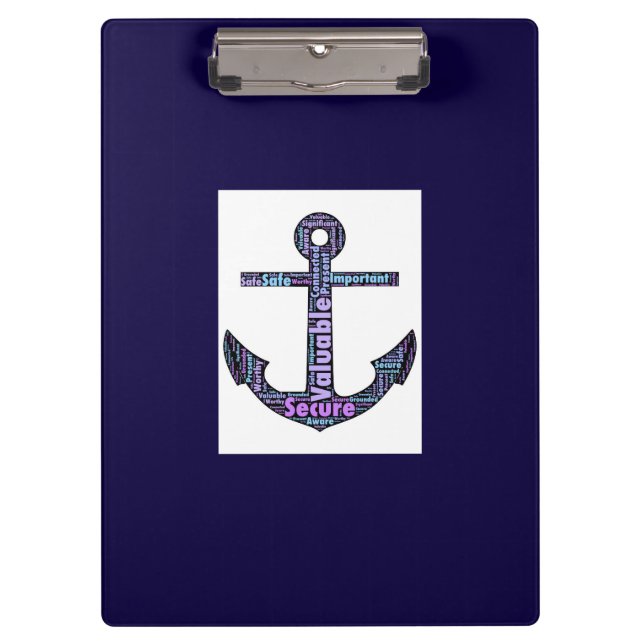Porte-bloc Ancre bleu marine (Devant)