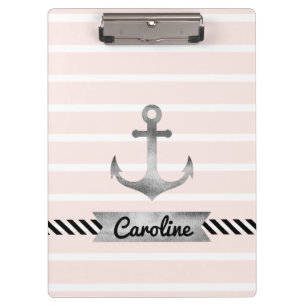 Porte-bloc Ancre de couleur marine rose