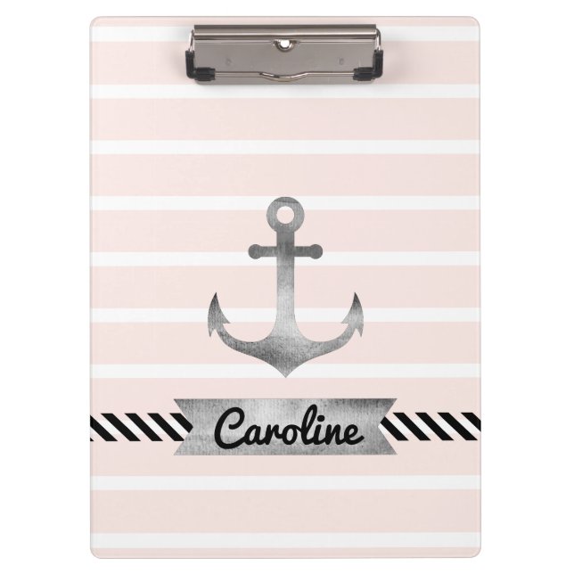 Porte-bloc Ancre de couleur marine rose (Devant)