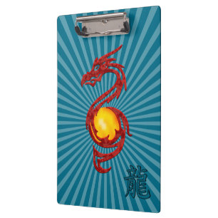 Porte-bloc Année Chinoise du Dragon Rouge Métallisé